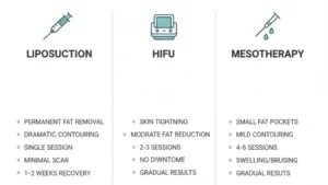 مقایسه ساکشن غبغب با هایفو و مزوتراپی