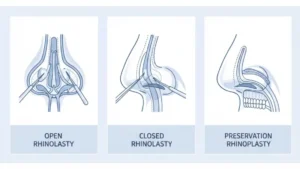 تصویر آموزشی انواع تکنیک‌های جراحی بینی