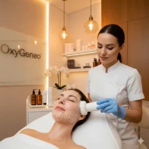 تصویر یک جلسه پلاژن تراپی مشهد با تمرکز روی اکسیژن‌رسانی طبیعی پوست، ایجاد حباب‌های CO2 و پوست سالم و درخشان، بهترین مرکز پلاژن تراپی مشهد.