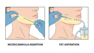 تصویر روند جراحی ساکشن غبغب