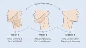 مراحل بهبود پس از ساکشن غبغب