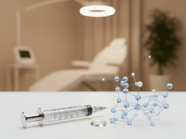 سرنگ فیلر حاوی ژل هیالورونیک اسید آماده تزریق. نمایش کیفیت ماده اولیه فیلر.