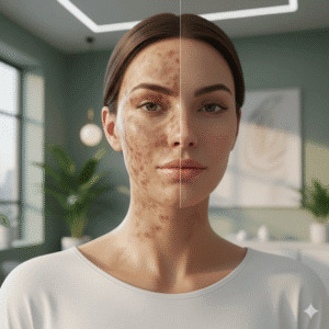 درمان لک صورت با ترکیب میکرودرم ابریژن و روتین مراقبت در منزل