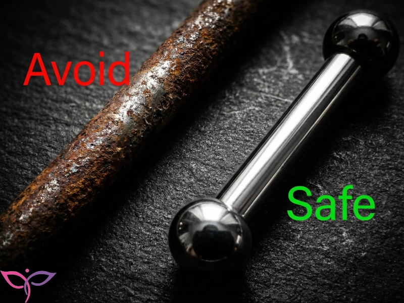 مقایسه نگین تیتانیوم و استیل برای پیرسینگ سینه