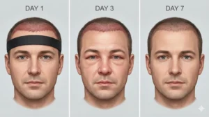 مراحل و روزشمار ورم بعد از کاشت مو از روز اول تا هفتم