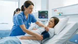 کنترل عوارض آمپول اپیدورال و فشار خون مادر توسط تیم پزشکی