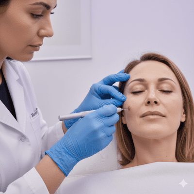 معاینه تخصصی خال گوشتی و سطحی قیمت برداشتن خال در مشهد توسط پزشک در کلینیک پرنیان مشهد