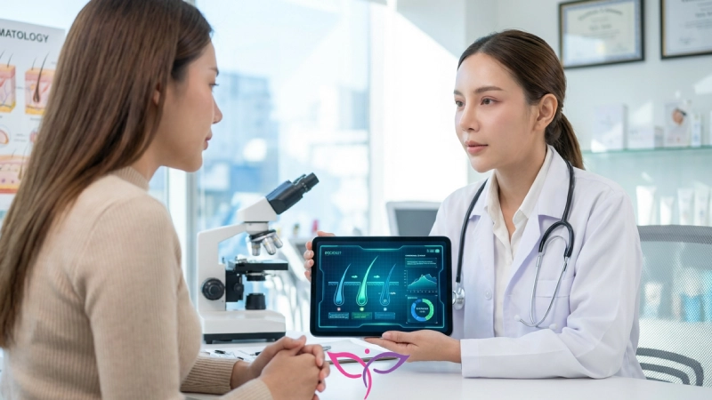 نمودار چرخه رشد مو در لیزر موهای زائد برای افراد هورمونی