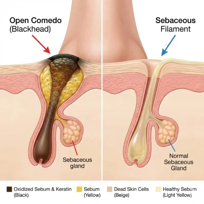 دانه‌های سیاه روی بینی