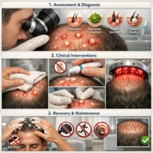 درمان جوش بعد از کاشت مو